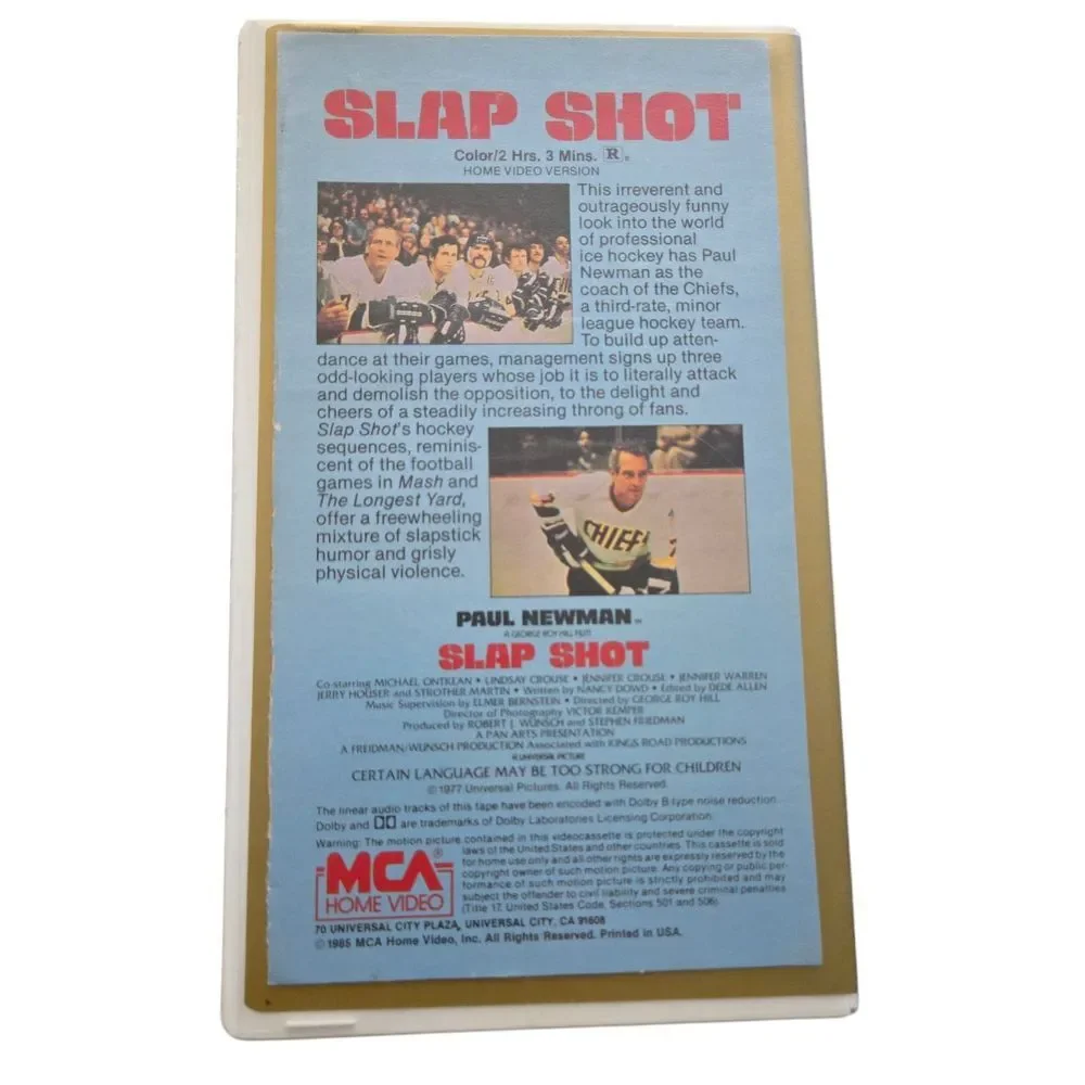 Slap‎ Shot VHS Paul Newman Cult Classic Sports Comedy Hard Shell Rare 1985